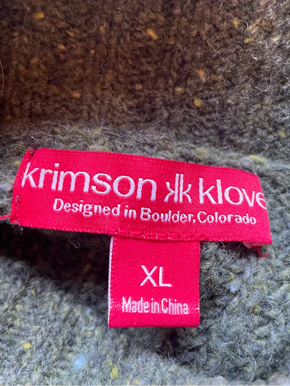 Krimson Klover Green Turtleneck Wool Sweater Dress with Rust Stripe. Women’s XL - Picture 8 of 9